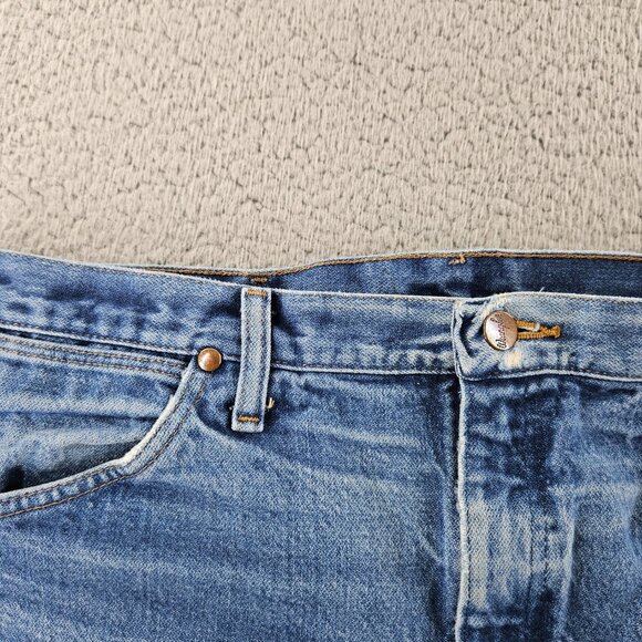 Wrangler Jeans Mens 38x34 Blue 936 Slim Fit Straight Leg Cowboy Cut Western - Picture 3 of 16